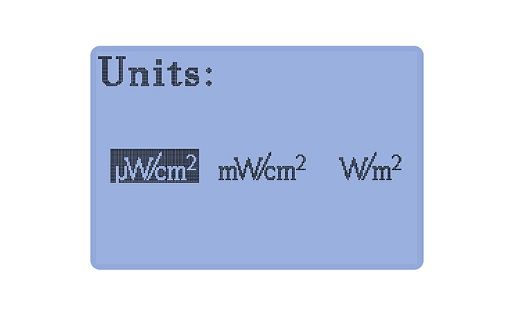 紫外線強(qiáng)度檢測(cè)儀單位切換